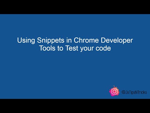 Using Snippets in Chrome Developer Tools
