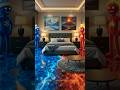 THIS DOUBLE FLOOR IS AMAZING! 😱❄️🔥 Fire & Ice Epoxy Luxury Floor 🩵🧡 #epoxy #epoxyfloor