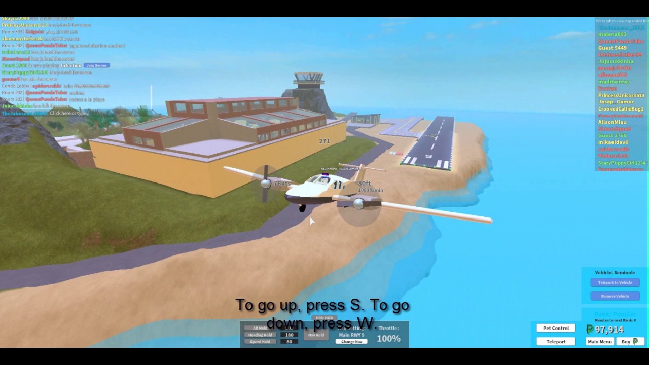 Roblox The Plaza How To Fly The Seminole - how to fly plane in roblox plaza