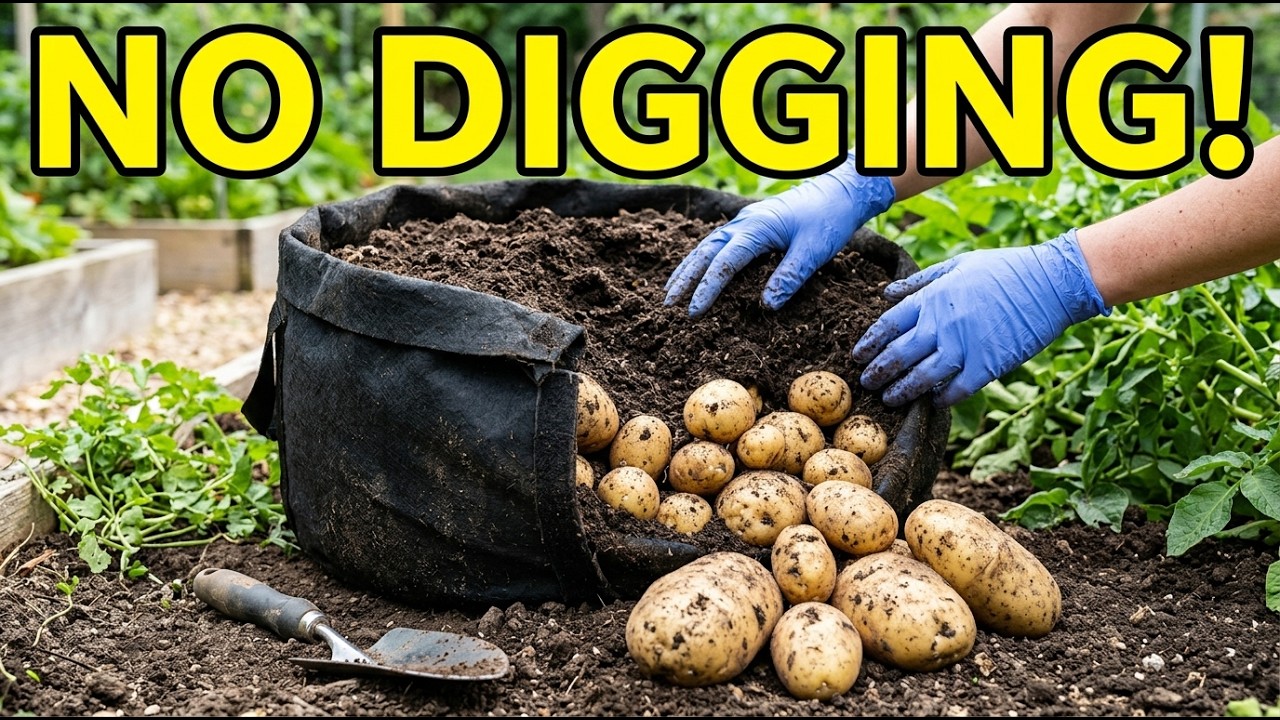 The Lazy Way to Grow 100lbs of Potatoes No Digging Required - YouTube