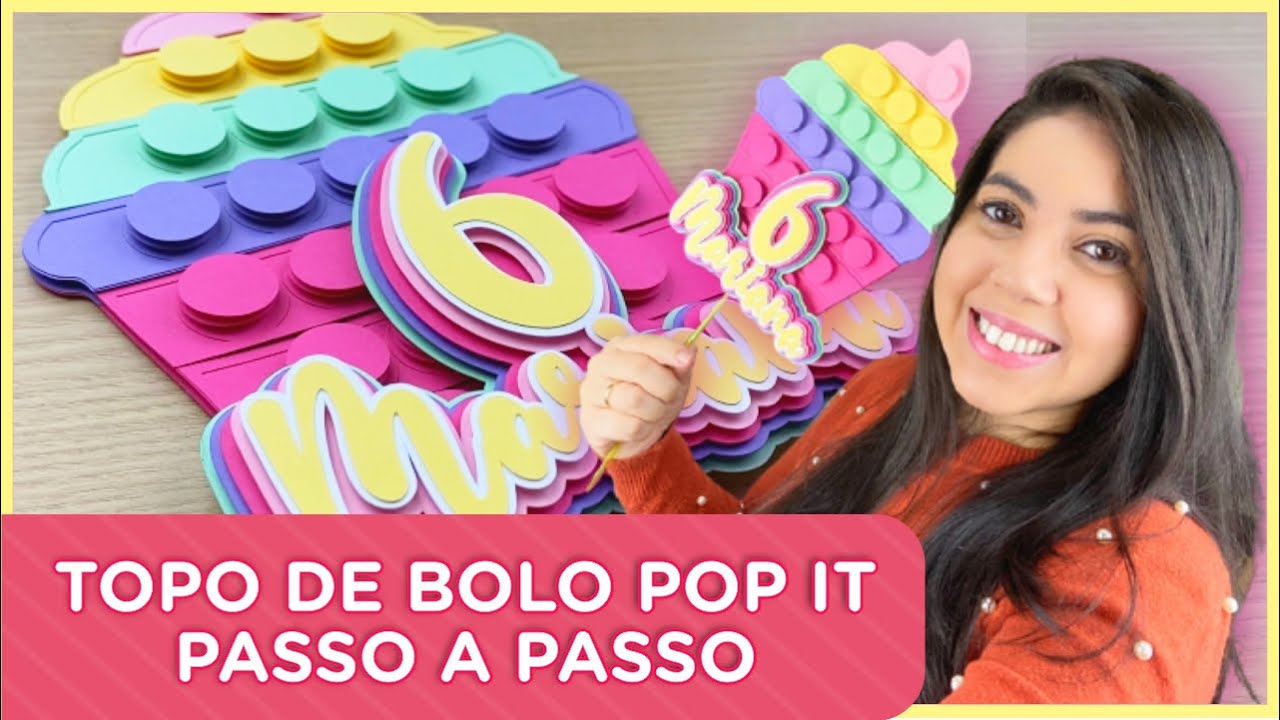 COMO FAZER TOPO DE BOLO POP IT | MOLDE GRÁTIS
