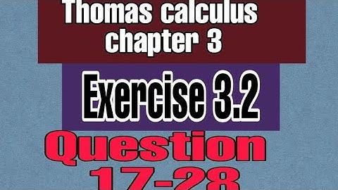 Thomas calculus Exercise 3.2 Question 17-28 || Quotient rule || derivative #thomascalculus