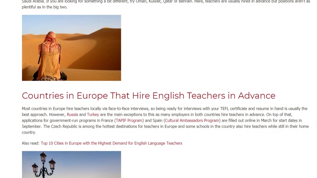 Top TEFL Countries That Hire Teachers in Advance | ITTT TEFL BLOG - YouTube