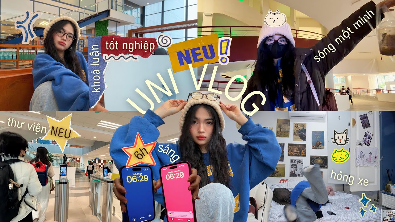 uni vlog @ neu 📚| THỰC TẾ cuộc sống độc lập của sinh viên vừa học vừa làm tại Hà Nội 💻📚🎧☕✎𓂃