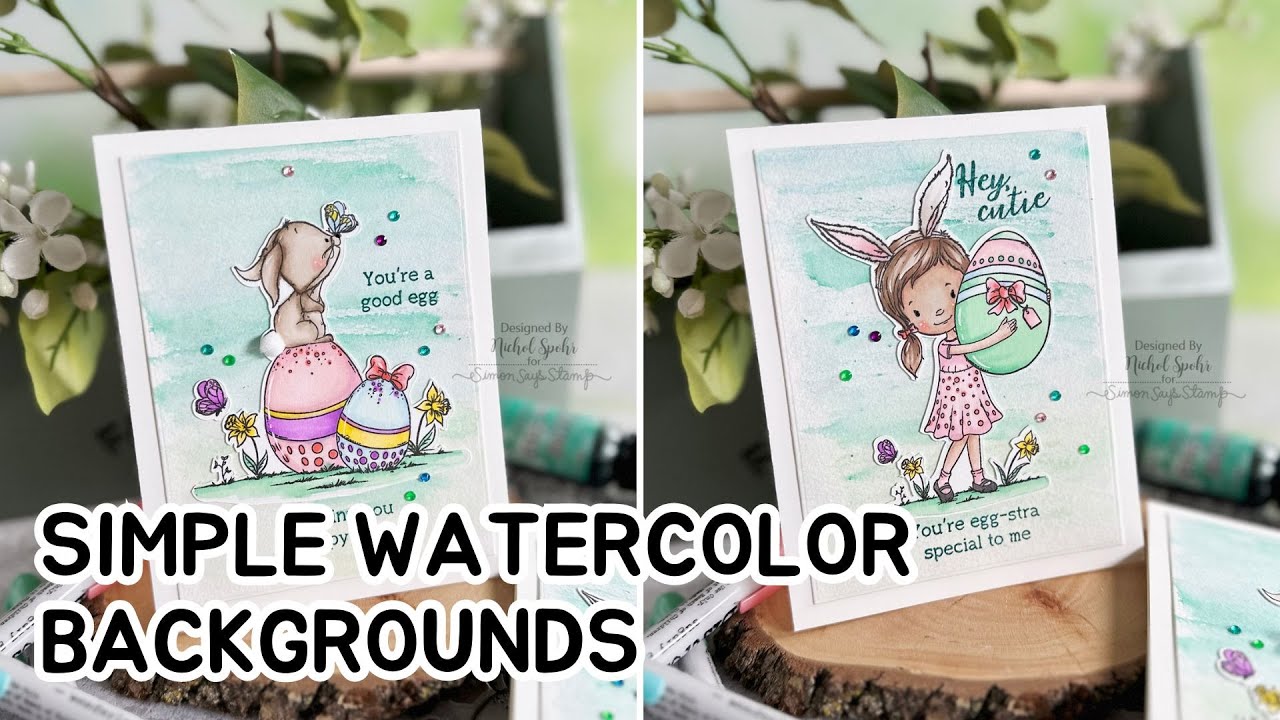 Simple Watercolor Backgrounds EASTER Cards - YouTube