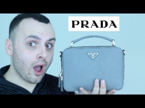 Prada Brique Saffiano Leather Cross-body Bag in Orange for Men