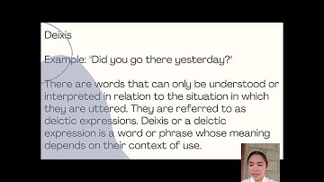 INTRODUCTION TO LINGUISTICS - PRAGMATICS(CONTEXT AND DEICTIC)