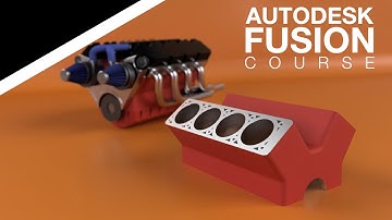Autodesk Fusion Course for Beginners 2A - V8 Engine - Engine Block (2025)