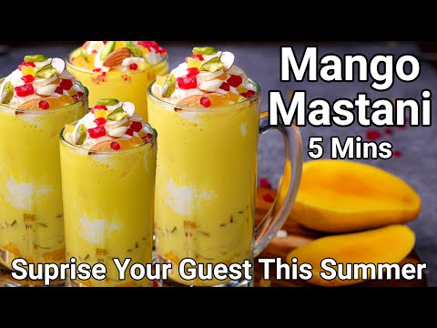 Mango Masthani Milkshake in 5 Mins Mango Thickshake Desi Style | Popular Summer Mango Drink Beverage | Hebbar | Hebbars Kitchen