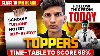 Class 10 Topper Time Table to Score 98% 🔥 | School + Tuition + Self Study | Sawan Bhaiya MH Board