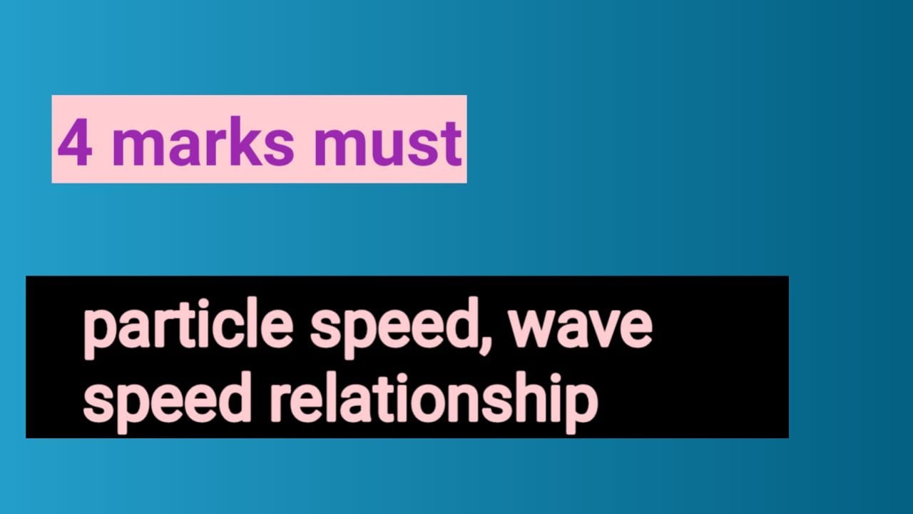 relation between particle velocity and wave velocity - YouTube