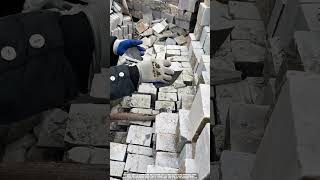 Stone Splitting Process With Chisel Keeps Every Cut Line Even #masonwork