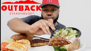 12 Oz Ribeye + Lobster | Outback Steakhouse | Mukbang