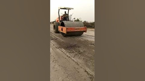 Soil compaction work in progress by Vibrator soil compactor.