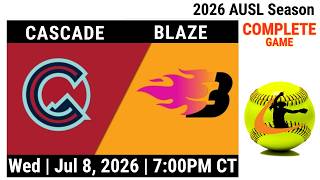 SB Blaze Carolina vs Cascade Portland Full Game Replay 2026 AUSL Softball Season