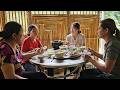 Don and her mother came to help Yen Chi with the harvest and stayed for lunch