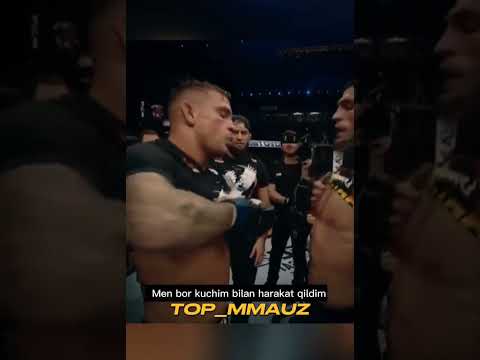 Xabib Nurmagomedov Dastin Porye bilan futbolkalarini almashishdi.