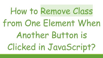 How to Remove Class from One Element When Another Button is Clicked in JavaScript?