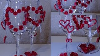 DIY Украшаем бокалы. Полимерная глина.How to decorate the glasses