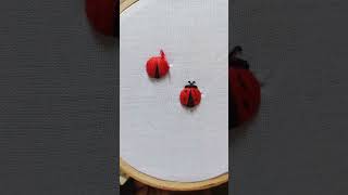 how to make bug 🪲 embroidery design || #shorts #embroidery #art
