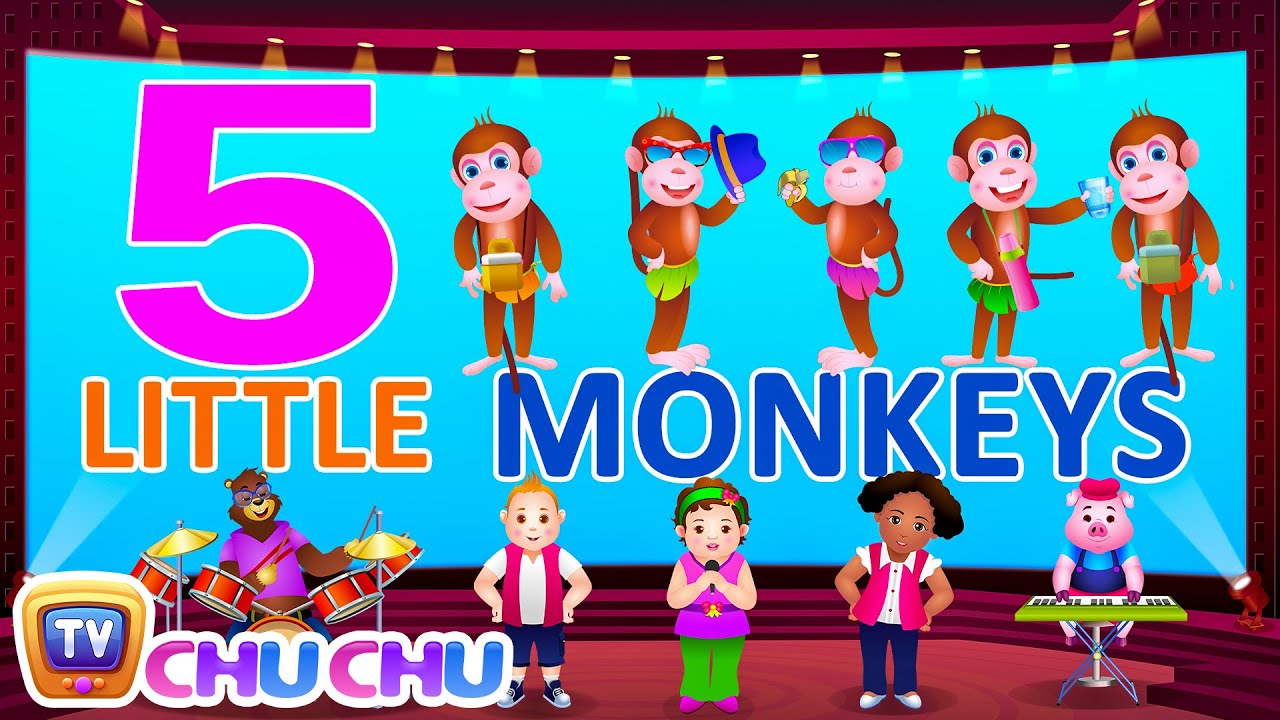 Five Little Monkeys Jumping On The Bed - Nursery Rhymes Karaoke Songs | ChuChu  TV Rock 'n' Roll - YouTube