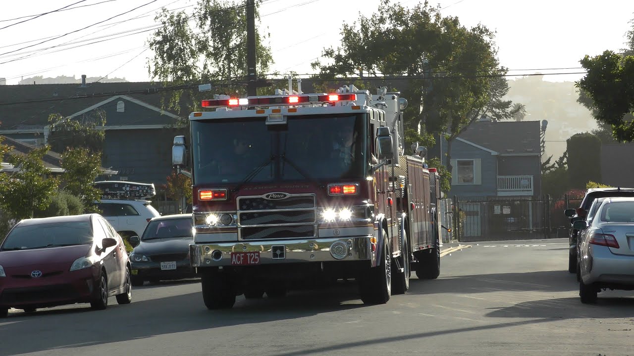 Alameda County Fire Dept. Truck 25 Responding - YouTube