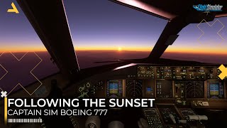 Following the Sunset in MSFS 2020 | Boeing 777-300 ER | RTX 4080 - 4K