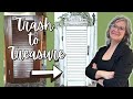 Trash to Treasure Cabinet Makeover  Dump Find Upcycle project Farmhouse Home Decor