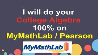 College Algebra on Pearson | College Algebra help on MyMathLab | Dallas College | CUNY |
