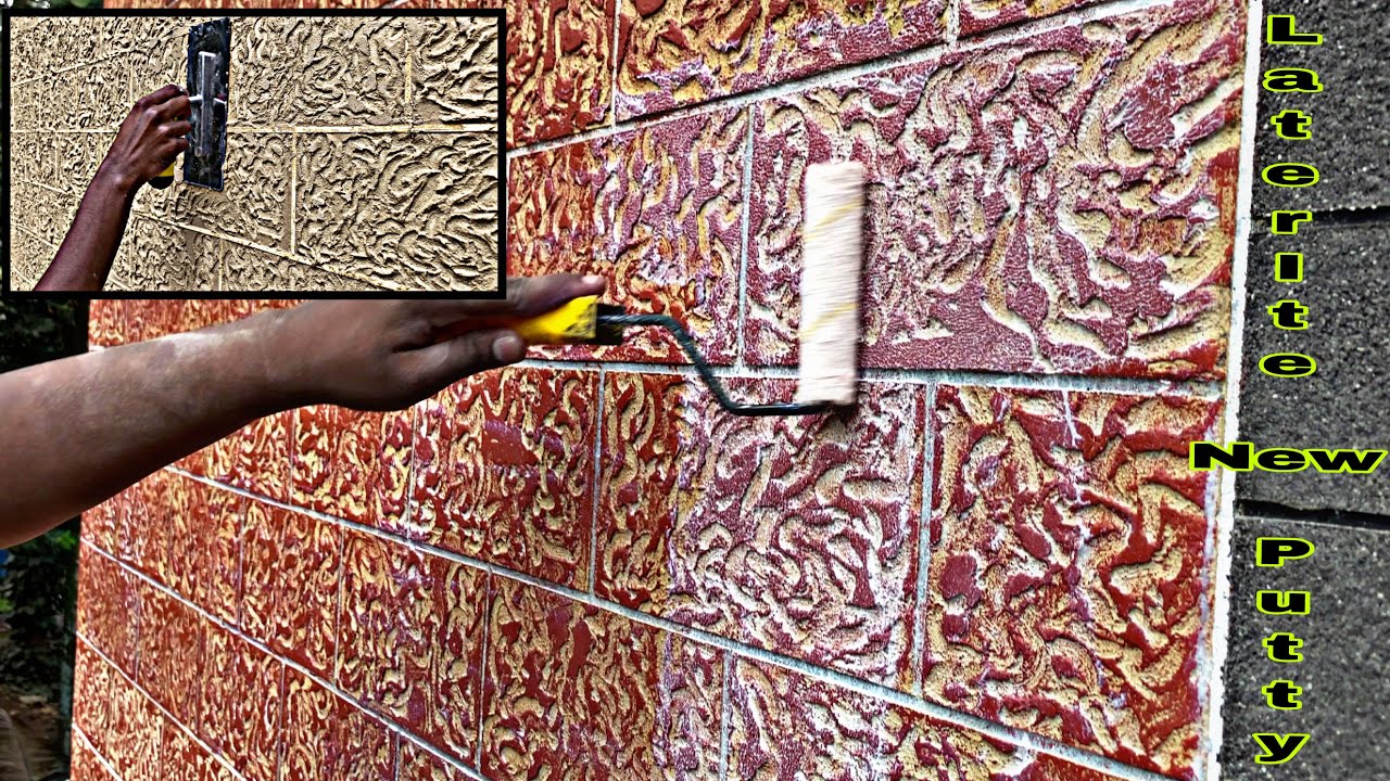 Exterior new updated laterite putty wall designing simply|DIY