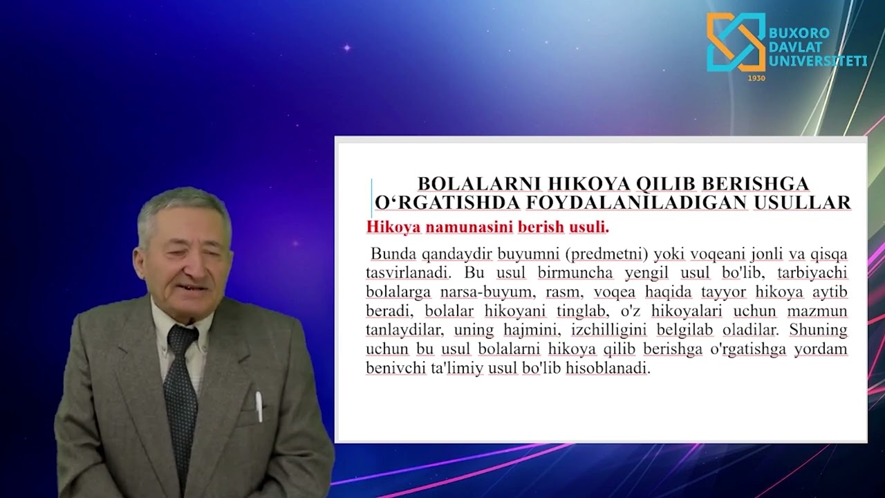 Avezov Sobit Safarovich  Hikoya va ertaklarni qayta hikoya qilishga o'rgatish