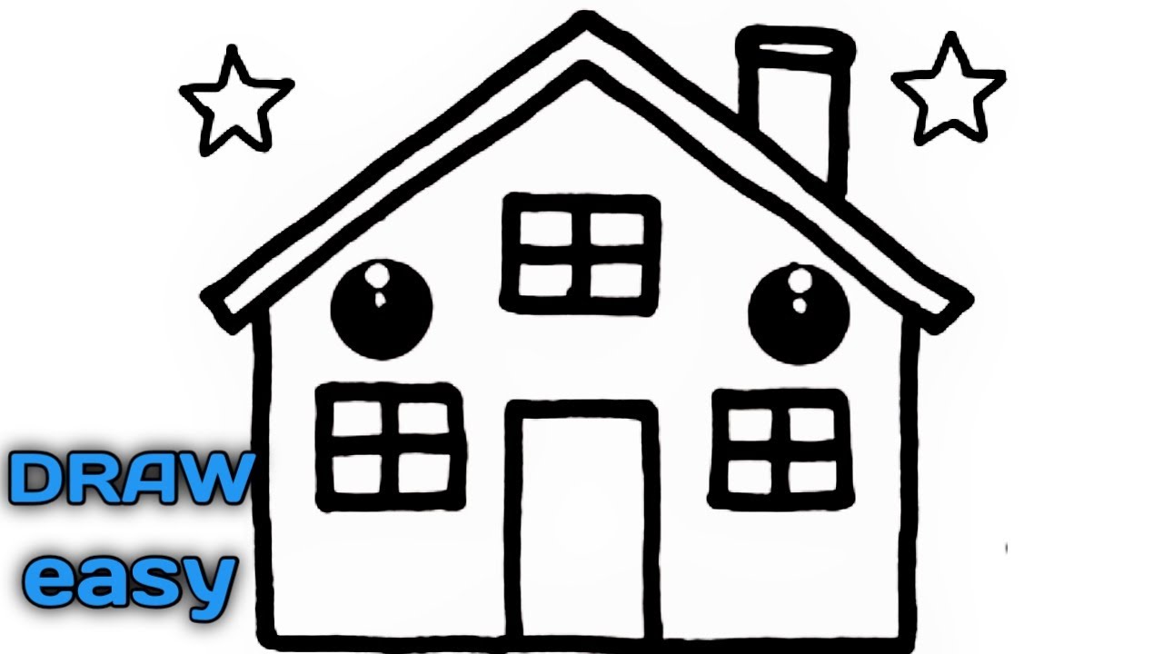 how to draw beautiful house drawing beautiful home drawing very easy ...