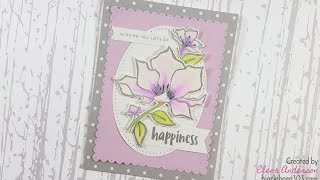 Lavender & Gray Floral Wedding Card with Zig Markers & Elizabeth Craft Designs Lavender & Gray Floral Wedding Card with Zig Markers & Elizabeth Craft Designs