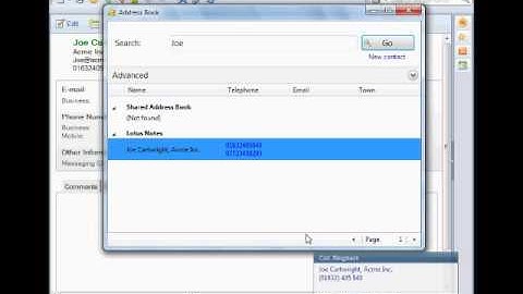 Lotus Notes integration with samsung phone system CTI Berry Telecom
