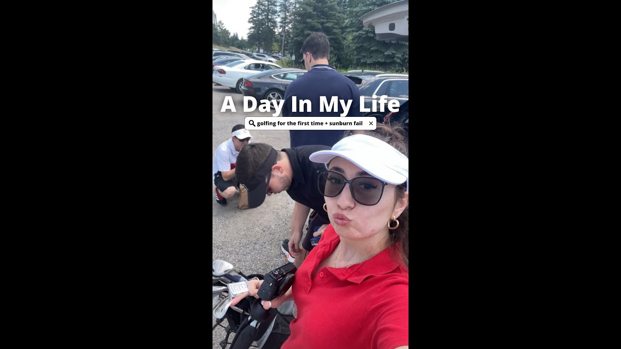 full vlog on my youtube | Playing Golf on a Golf Course For the First Time Vlog + Sunburn Fail