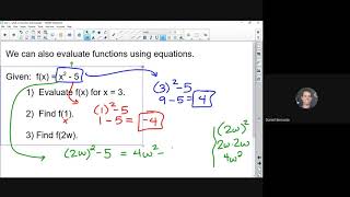 Evaluating Functions using Tables and Equations (1.1 part 2/2)