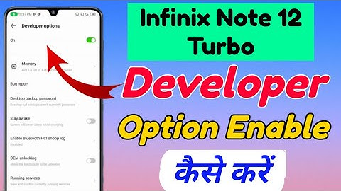 infinix Note 12 Turbo me developer option setting kaise kare | infinix Note 12 Turbo developer on