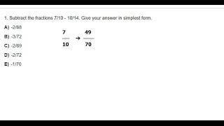 Can You Solve This Fraction Subtraction Before Time Runs Out #11PlusMaths #Fractions #GrammarSchool