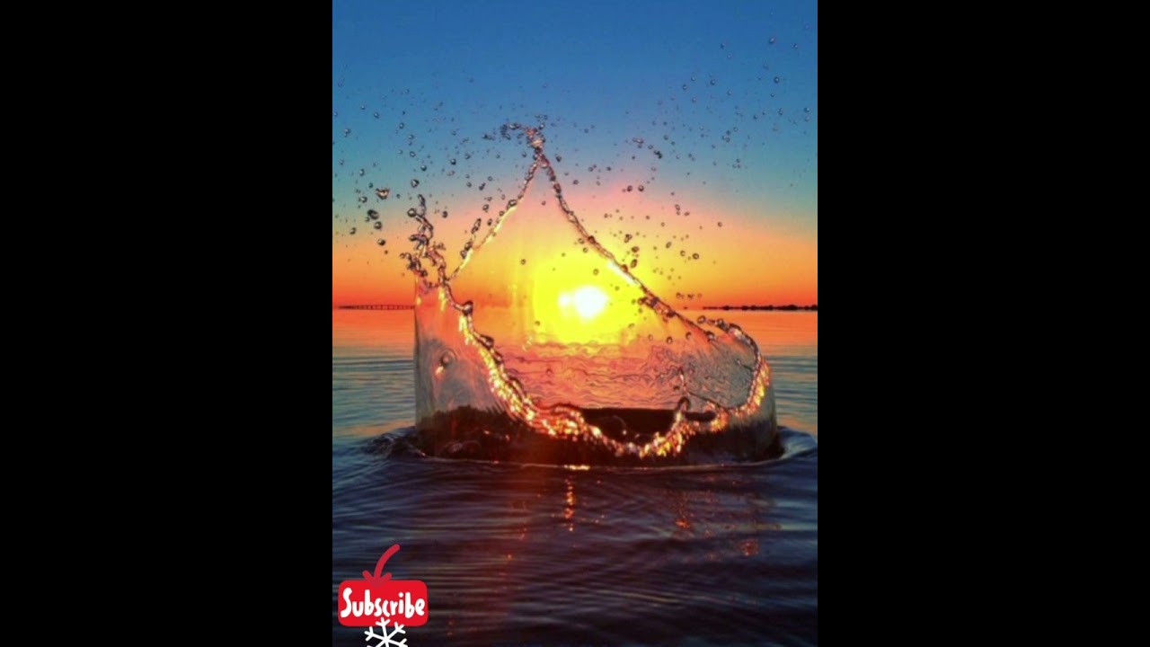 Captured at the Perfect Moment Refraction of Light Magical Illusion Sunset View in Glass of Water😇