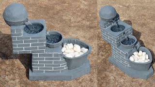 DIY Concrete Different Model Waterfall Fountain | How to Make Wonderful Indoor Desktop Waterfalls