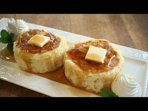 ホットケーキミックスで厚焼きスフレパンケーキの作り方 簡単レシピ 卵1個 ダイソー Easy Souffle Pancake Recipes｜Coris cooking