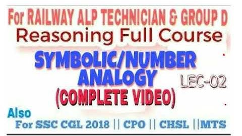 ANALOGY REASONING LEC-02||SYMBOLIC/ NUMBER ANALOGY  PART 1