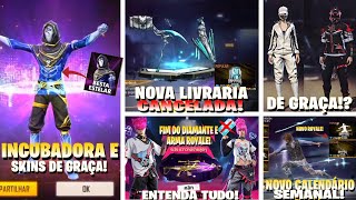 FIM DO DIAMANTE E ARMA ROYALE! INCUBADORA E SKINS DE GRAÇA, NOVO CALENDÁRIO SEMANAL, NOVIDADES FF!