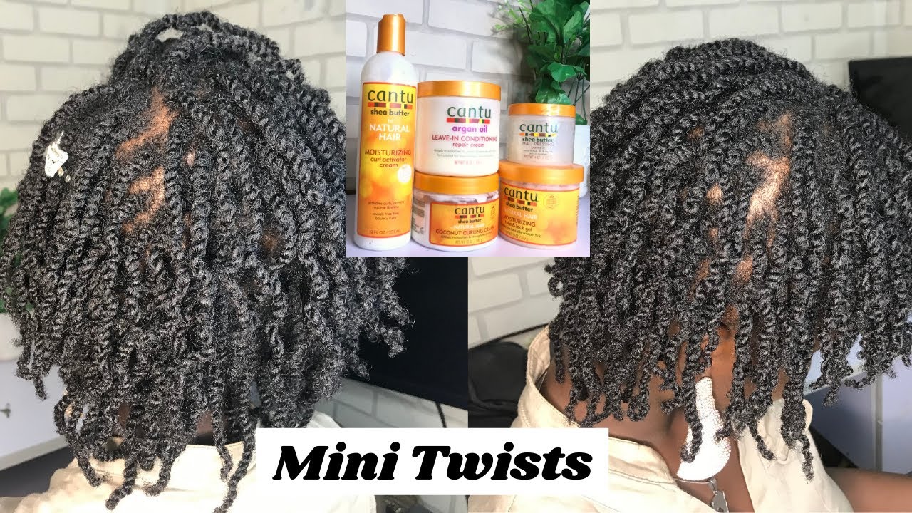Mini Twists on Short Natural 4c Hair ft Cantu products