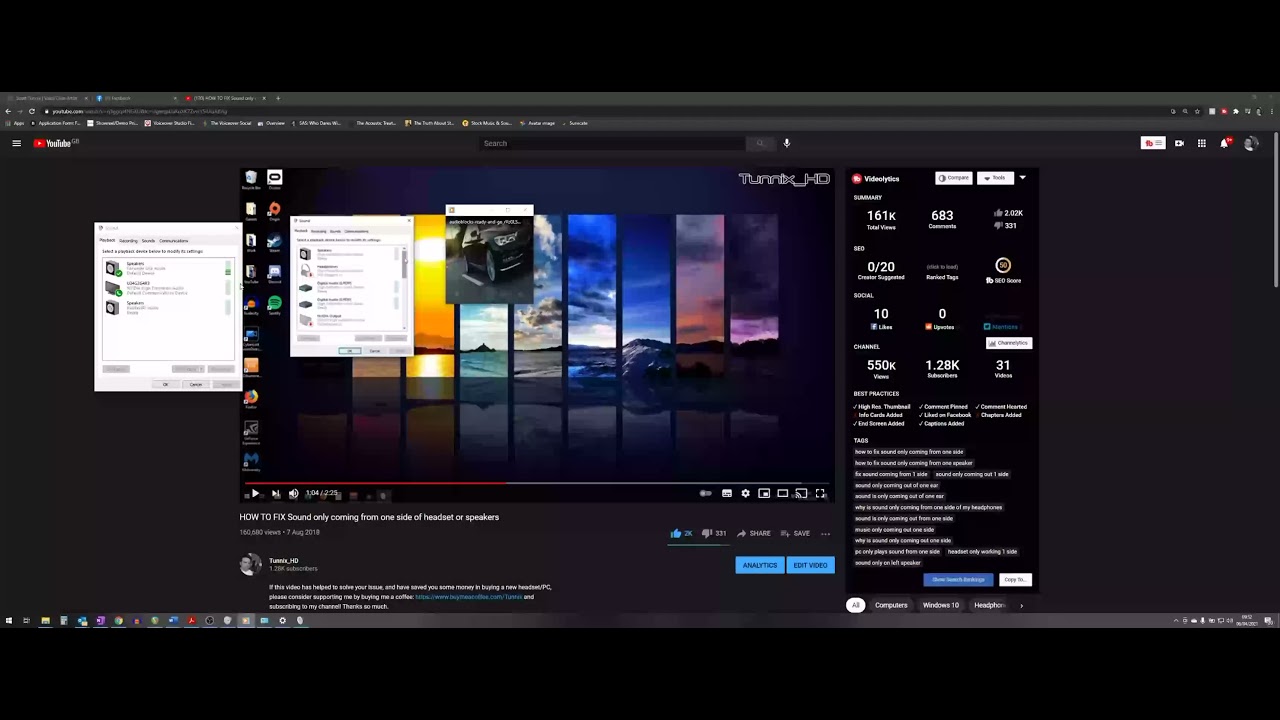 sound only coming out of one headphone pc sound only coming out of one headphone pc