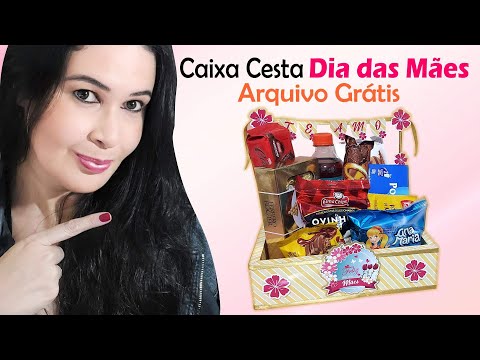 Caixa cesta dia das mães | molde grátis #114