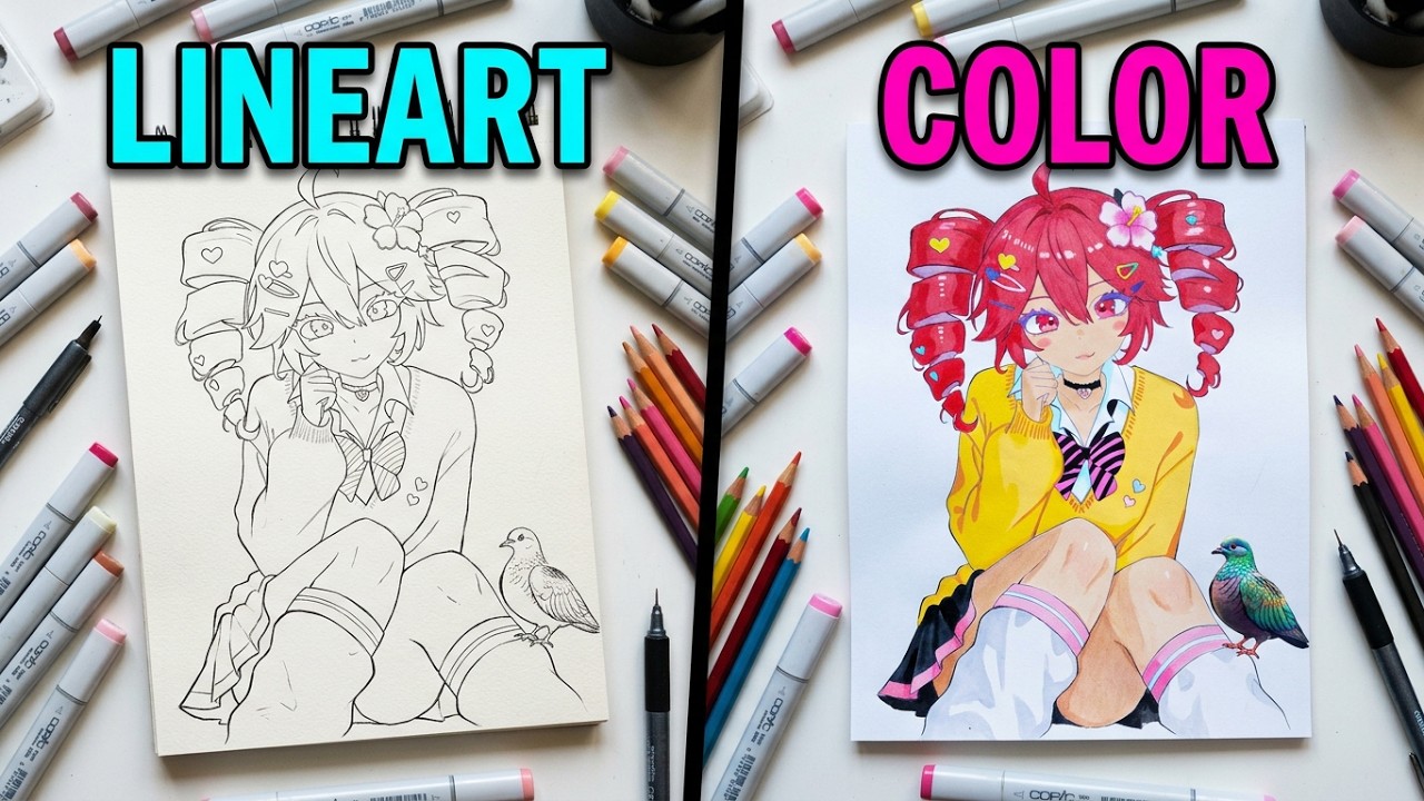 Cómo dibujar y Colorear a Teto Gyaru ️🧡💞/ How to draw and Colouring ...