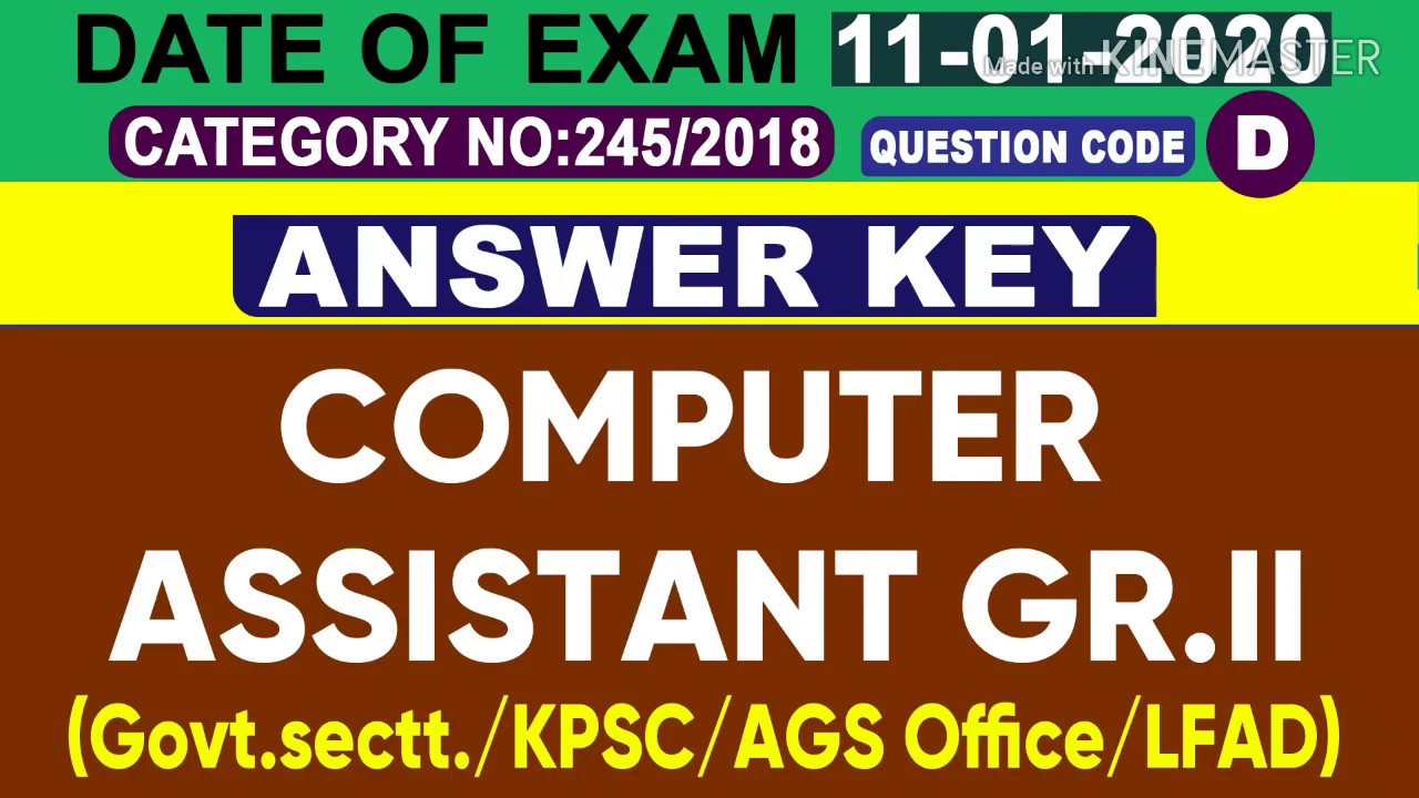 Answer Key Computer Assistant GR.II