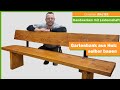 Einfache und massive Gartenbank aus Holz selber bauen - DIY