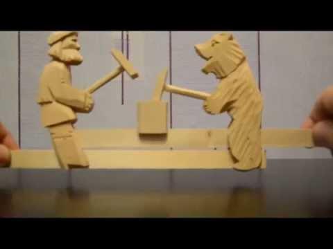 Игрушка деревянные мишки (dereviannie mishki) - YouTube